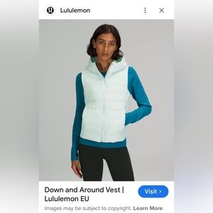 lululemon athletica Women's turquoise Down and Around Vest size 4 nwot